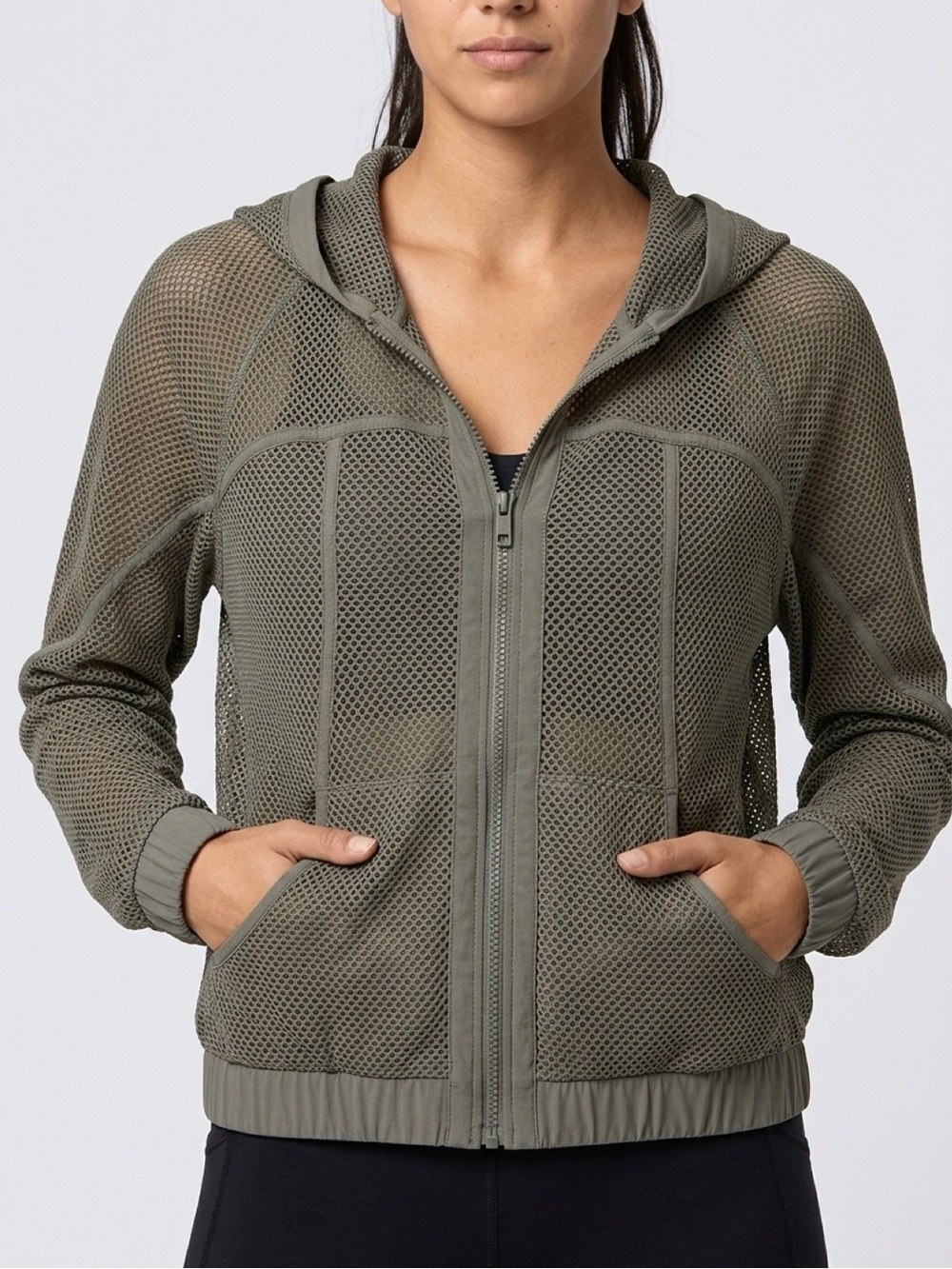 lululemon athletica Olive Mesh Full-Zip Hoodie